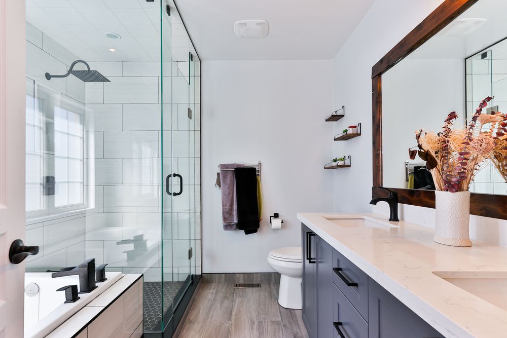 Bathroom renovation with modern fixtures